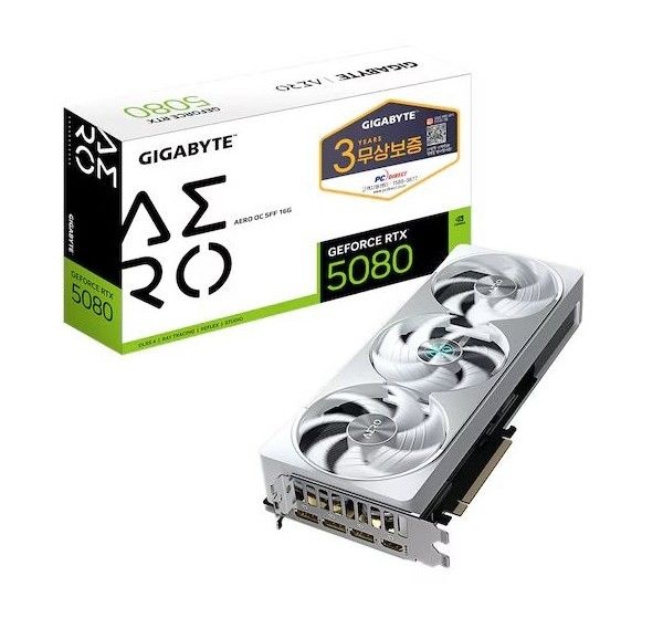 [온누리상품] 기가바이트 GIGABYTE 지포스 RTX 5080 AERO OC SFF D7 16GB
