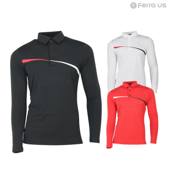 [패션플러스][페라어스]페라어스 남성 골프 S나염라인 기모티셔츠 S_CTLU2060W1