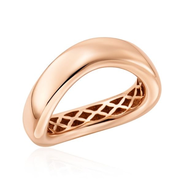 비앤비골드 [비앤비골드] 18K 볼륨 커브 웨이브 올밴드 할로우링 반지 SRS42136