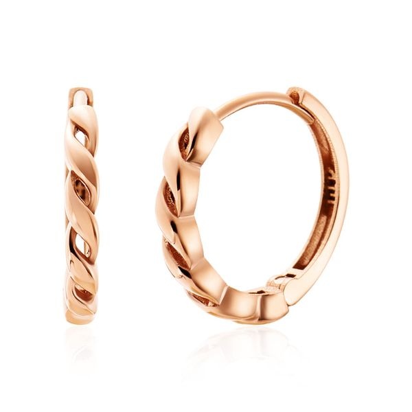 비앤비골드 [비앤비골드] 18K 라운딩 웨이브 꼬임 원터치 링귀걸이 한쌍 SNE42126