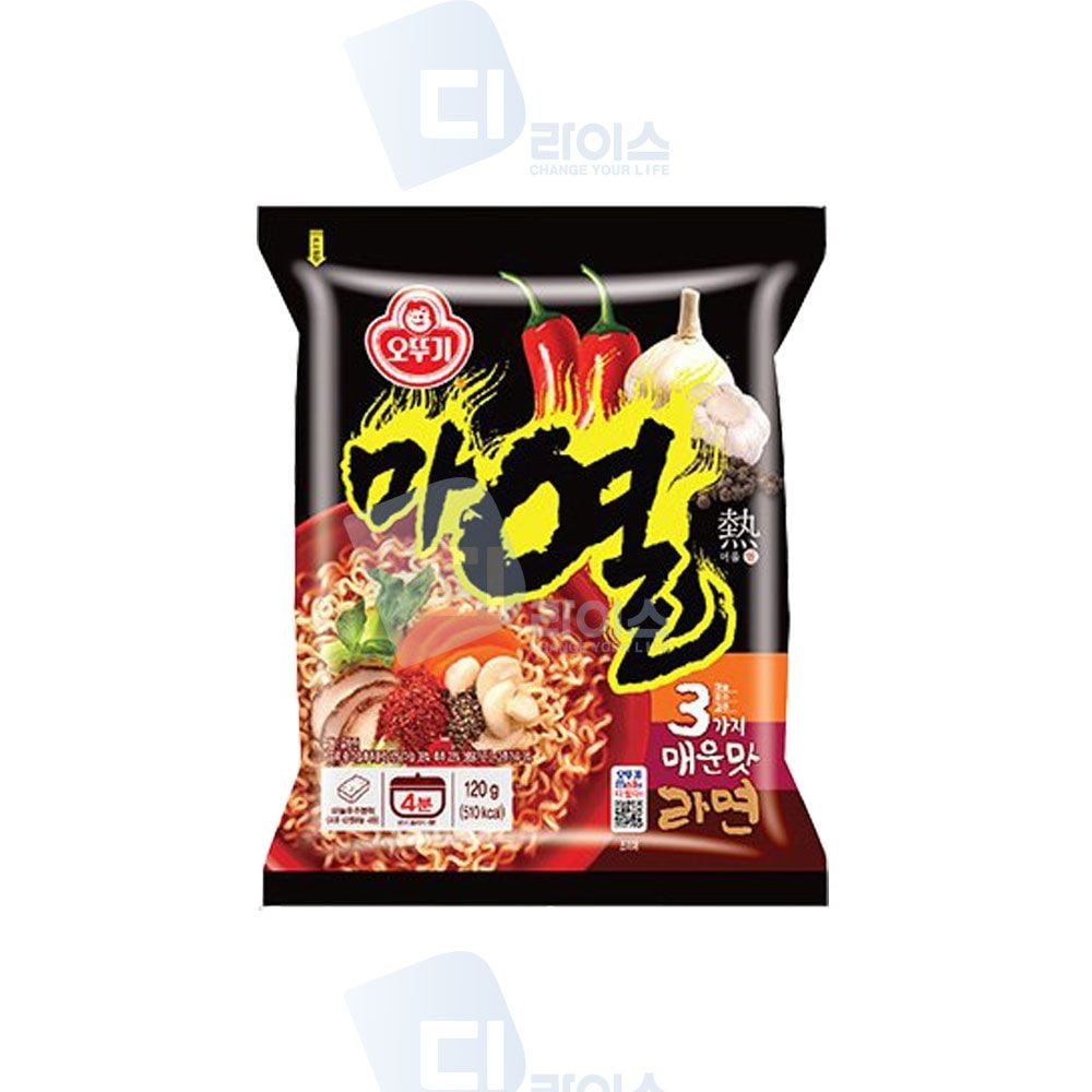 오뚜기 깔끔한매운맛 오뚜기라면 마열라면 10봉 120g