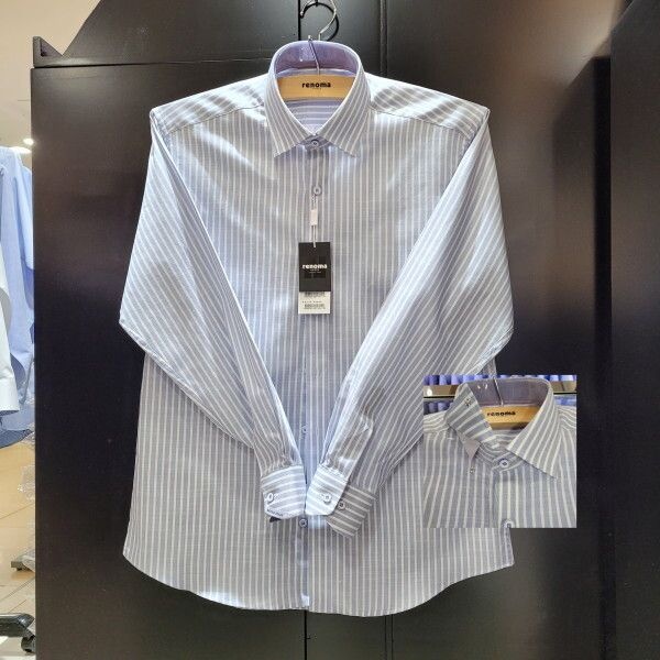 [레노마셔츠(아울렛)] [레노마셔츠]슬럽 스트라이프 일반셔츠RNSSGP 037 BU