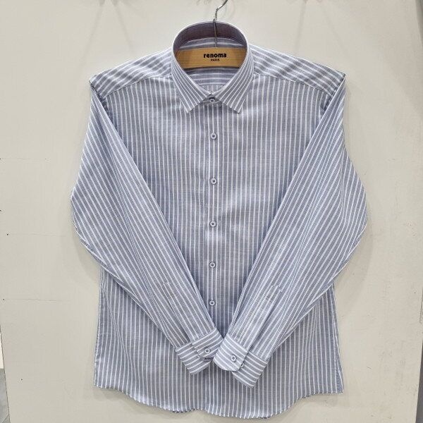 [레노마셔츠(아울렛)] [레노마셔츠]슬럽 스트라이프 일반핏 긴소매RNSSGP037BU_GN