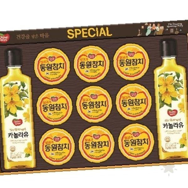 포엘마켓 명절 가정 선물용 참치캔 햄통조림 식물성기름 혼합 세트 실속형 패키지 반찬 재료