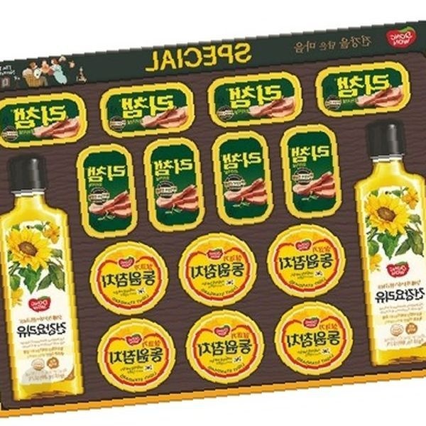 포엘마켓 명절 기념 종합 식품 선물 참치캔 햄통조림 식물성기름 세트 가정용 실속형 구성품