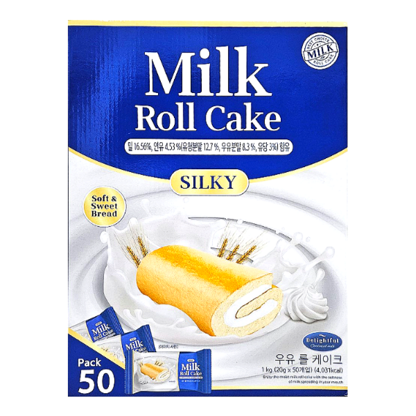 롯데리아 실키 밀크 롤 케이크 500g (20gx 50개) x 1개