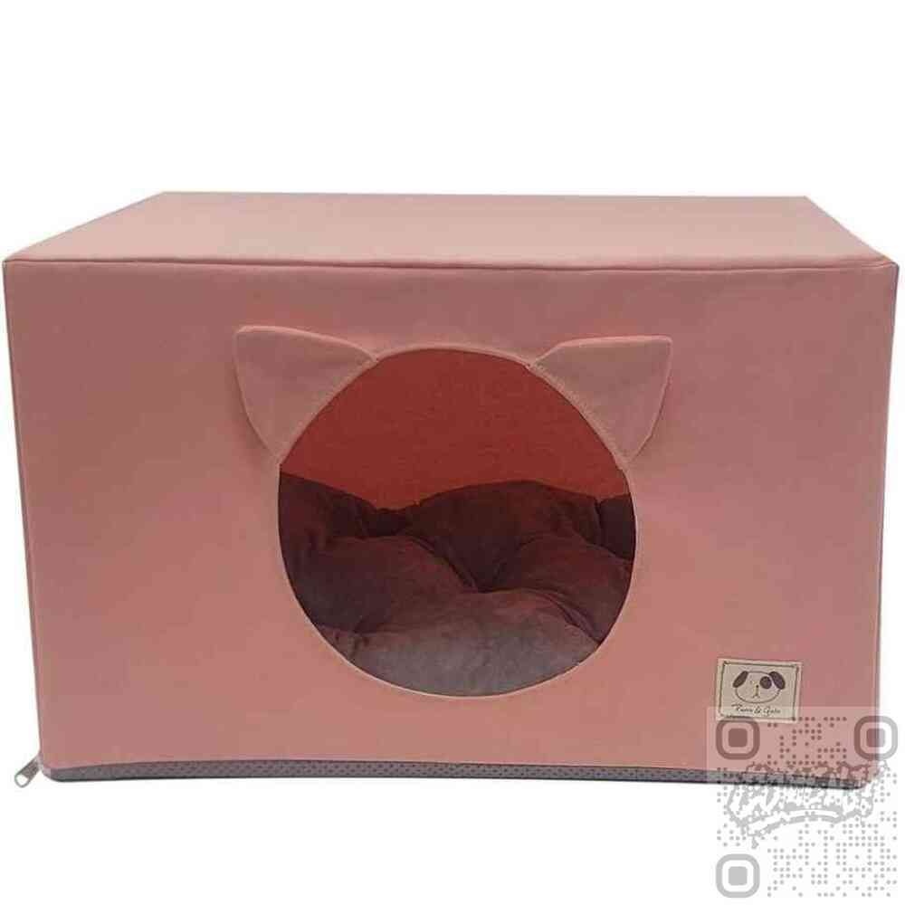 제이엔쓰리 조립형 고양이 사각하우스 핑크 펫가구 고양이쉼터 고양이집