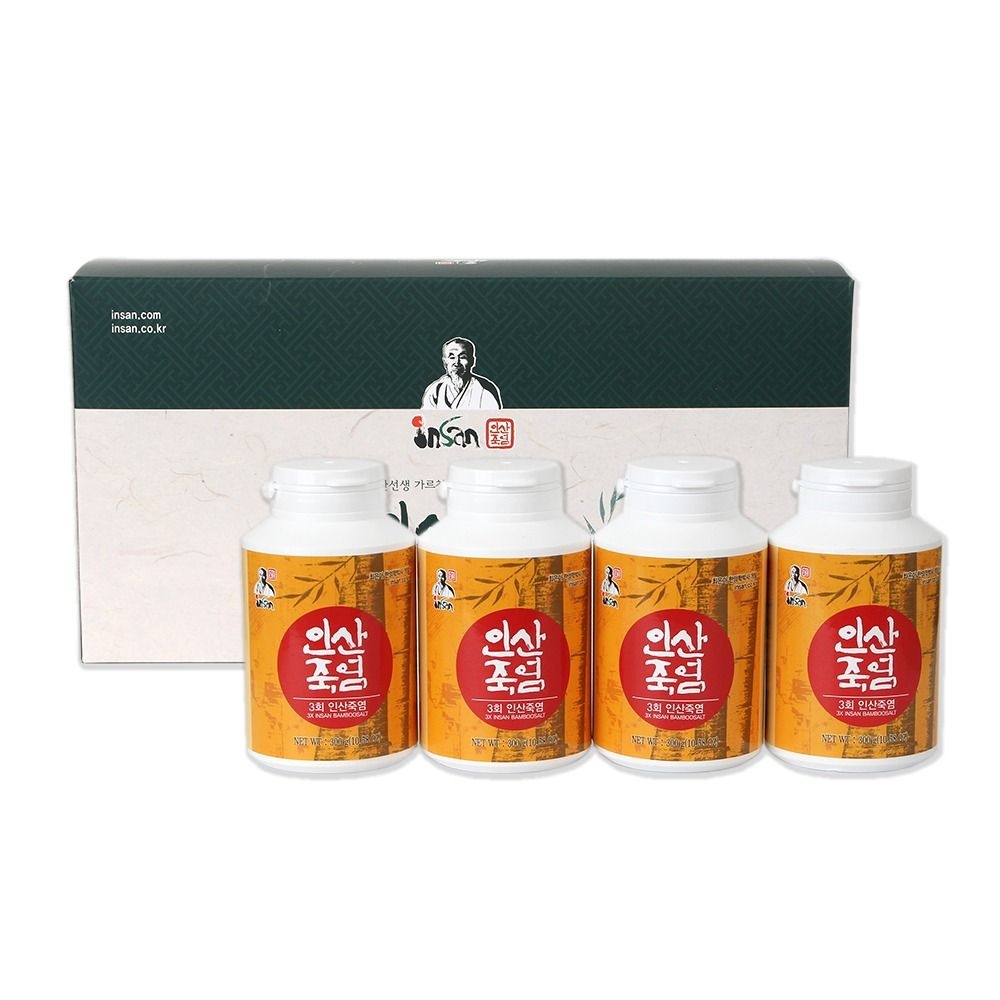 인산죽염 3회 죽염 분말 선물세트(300g X 4개)