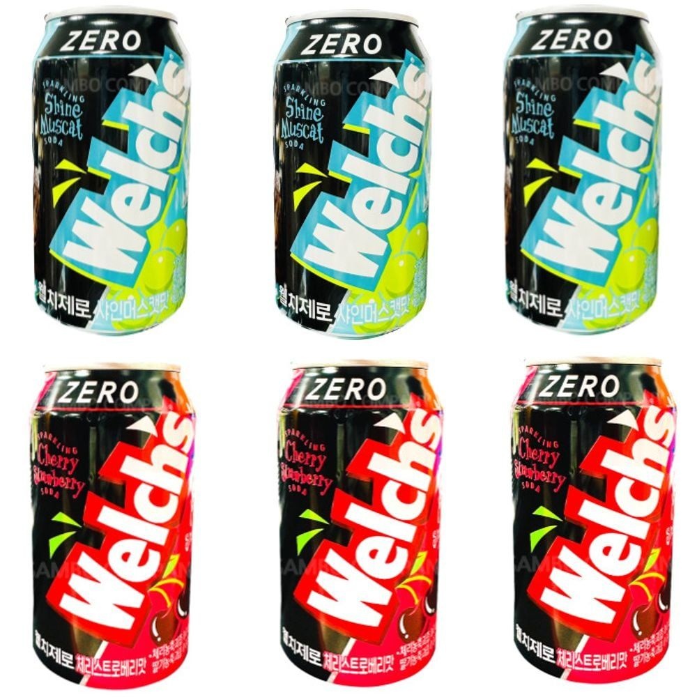 웰치제로 2종세트 샤인머스캣3캔+체리스트로베리3캔