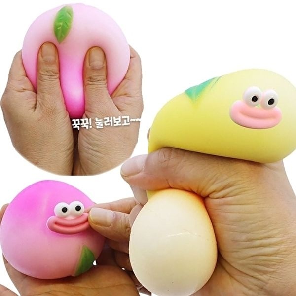 상세페이지참고 촉감놀이 자광 말랑빵쑥이-복숭아1p 손가락놀이 빵떡말랑이