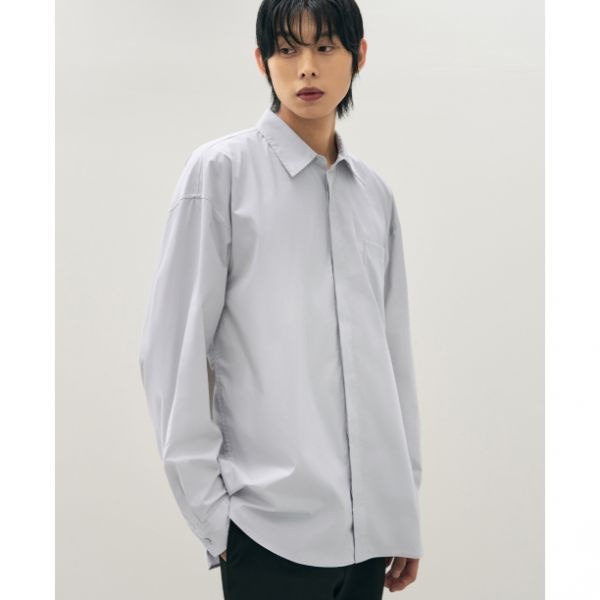 <매장정품> 드로우핏 DRAWFIT DRAW FIT 페이퍼 코튼 오버핏 셔츠 [L.GREY] DFSH3106LGY 608150