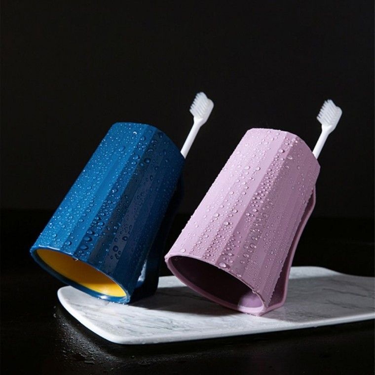 거꾸로 칫솔 꽂이 양치컵 개인 사무실 위생 보관함