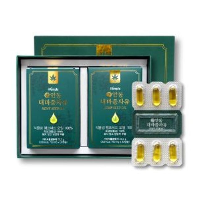 우리바이오(주) 헴플라 생 안동 대마종자유 캡슐 세트 750mg x 60캡슐