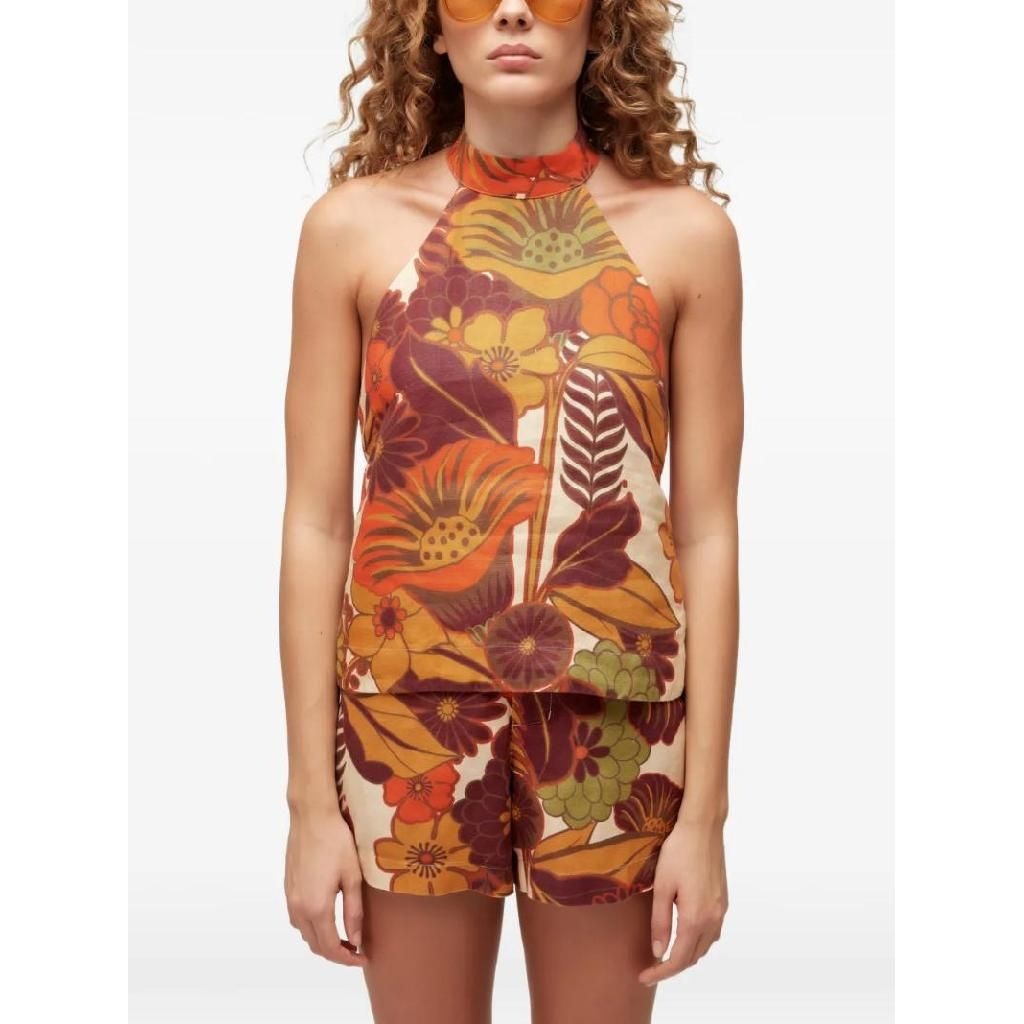 오스클랜 플로럴 하이 넥 탑 75318 TP447987465