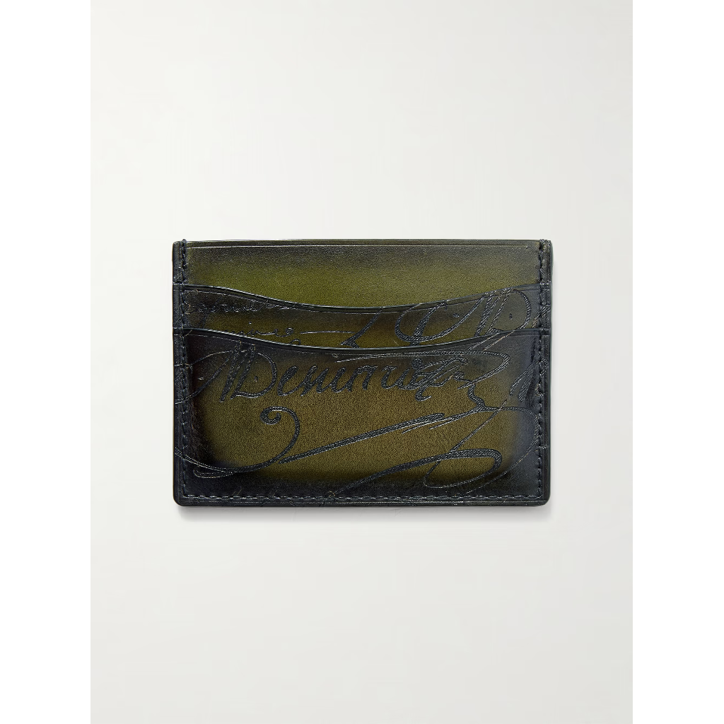 벨루티 Green Bambou Neo Scritto Venezia Leather Card Holder   green   One Size TP567414392