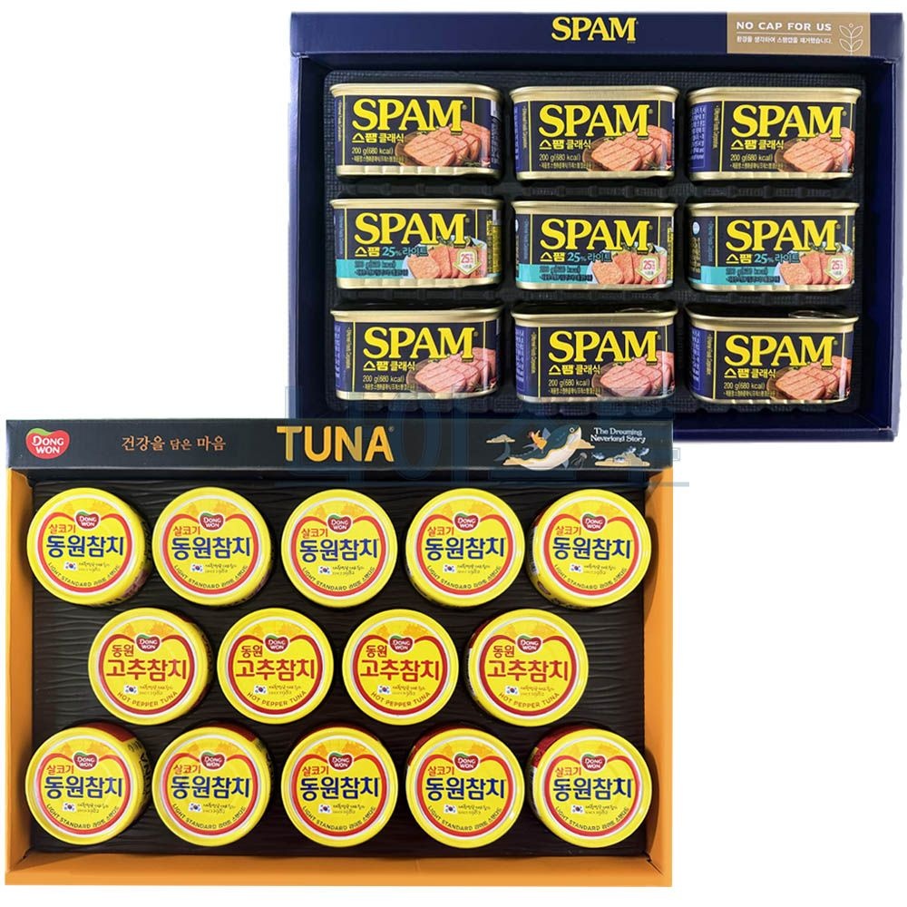 동원 CJ 스팸 8K호 + 동원참치 S14호 선물세트 캔 명절선물 추석 설 대량구매 답례품 고객 회사 직원 가벼운