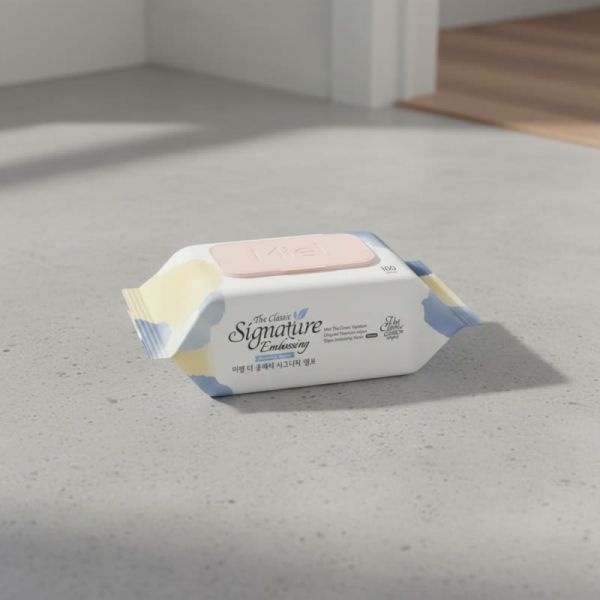 미엘 시그니처 물티슈 엠보싱 100매 캡형 20팩 평량 55g 도톰 대용량