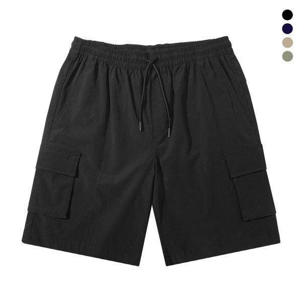 랜더스 [패션플러스][랜더스][루페코리아] 랜더스 풀밴딩 카고 나일론 스판 빅사이즈 반바지 팬츠 TR150 블랙