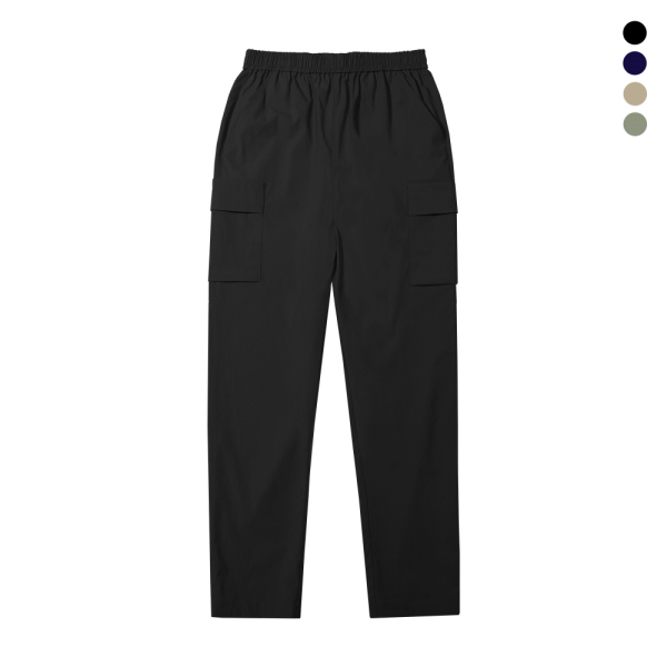 랜더스 [패션플러스][랜더스][루페코리아] 랜더스 풀밴딩 카고 조거 나일론 스판 팬츠 BTR410 BK