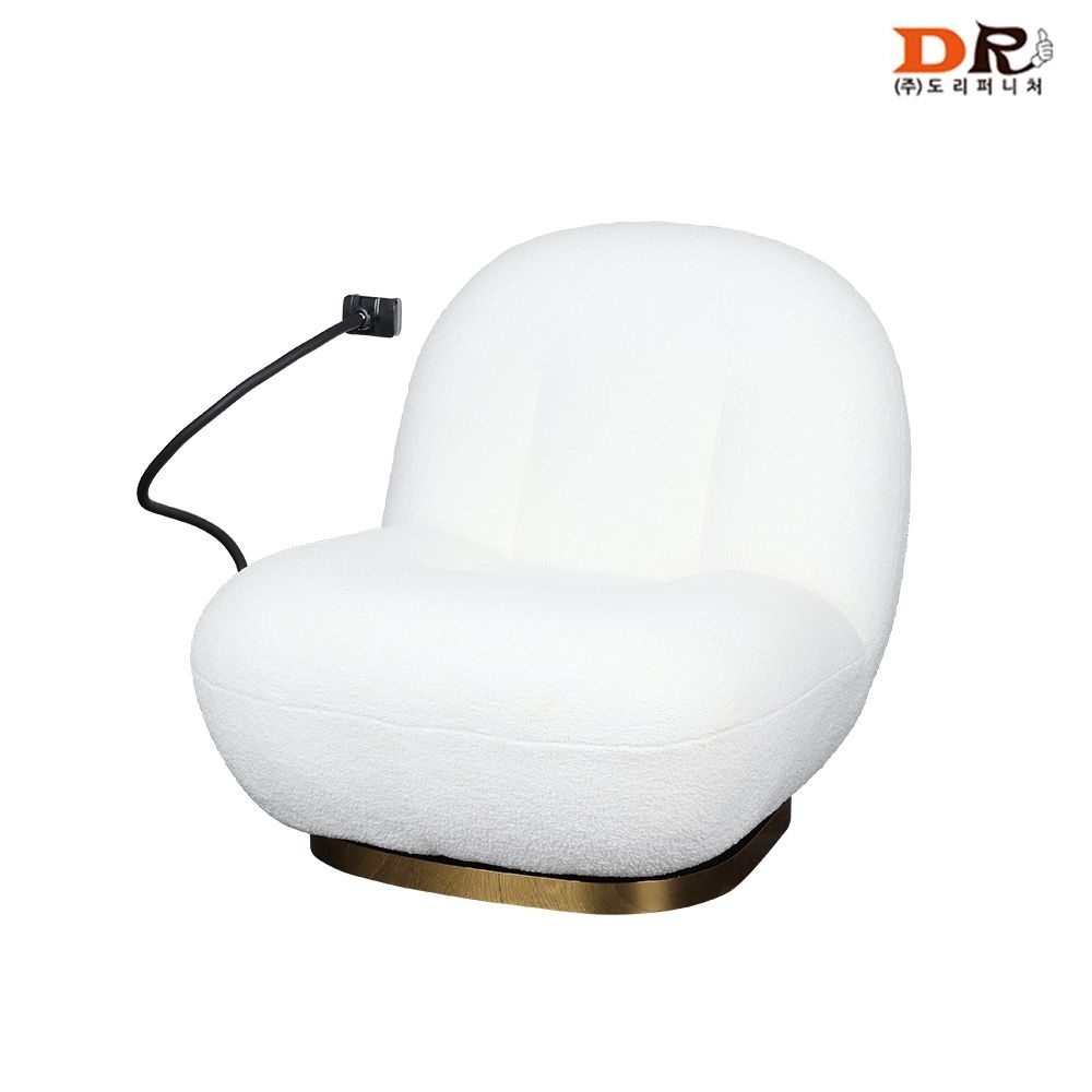 도리퍼니처 알카 좌식 / 회전 바닥 앉은뱅이 양털 화이트 아이보리 소파 쇼파 형 폰 거치대 1인 거실 바닥 의자