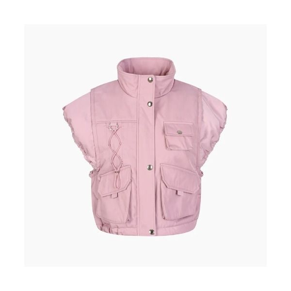 [EGOIST] [AK수원점] [에고이스트] 소매 러플 크롭 레이스업 베스트  ES1PV160