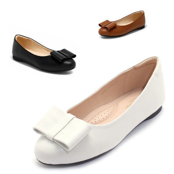 [SAERA] [AK수원점] [세라] 여성화 컴포트 리본 플랫 C20P411 블랙 브라운 크림 1CM