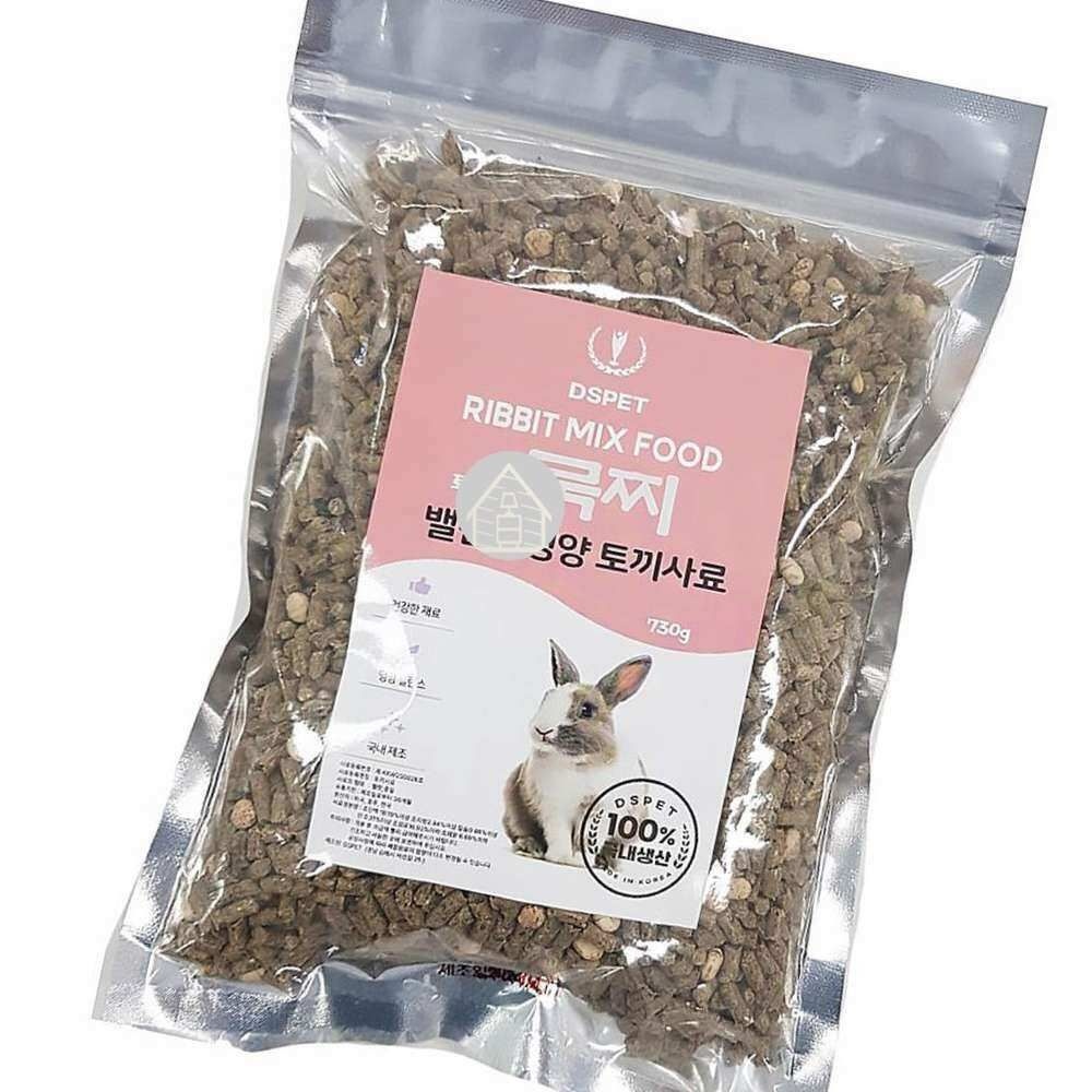 서다락협력회사 묵찌 토끼 사료 730G 토끼키우는법 토끼키우기 소동물용품