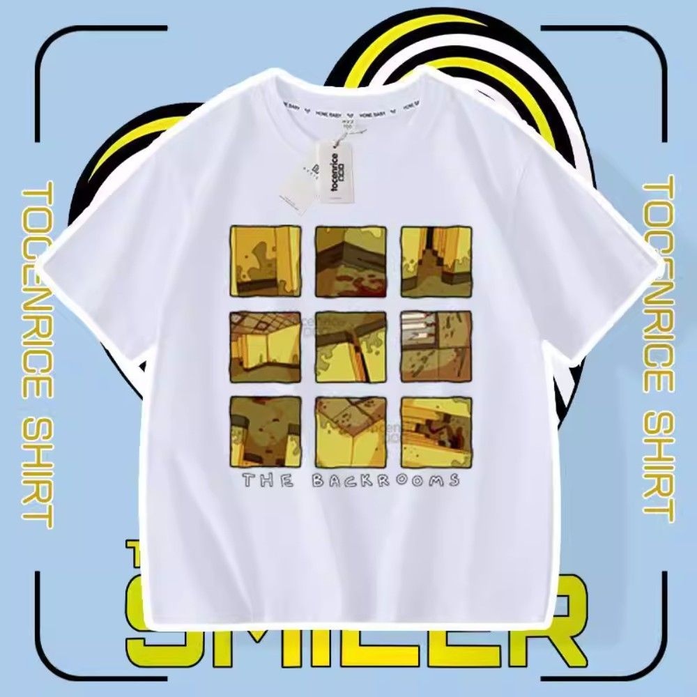 상세페이지 참조 [해외] 백룸 backroom 라운드 티셔츠 반팔 로블록스 남아 초등 BR-03