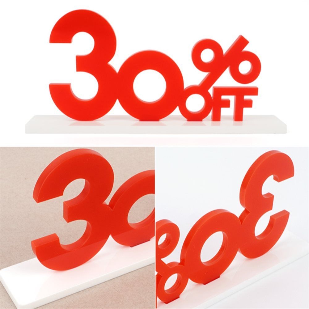 아크릴 입체 에누리 안내판 마트진열대 가격안내POP 마트숫자표지판