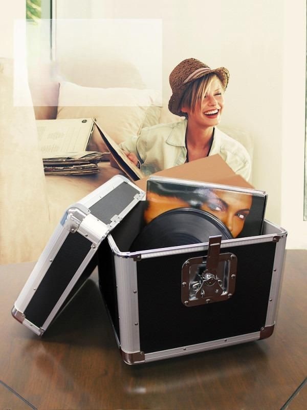 [해외] 보관함 LP 수납장 레코드 CD DVD LP보관함 인테리어 레코드가방