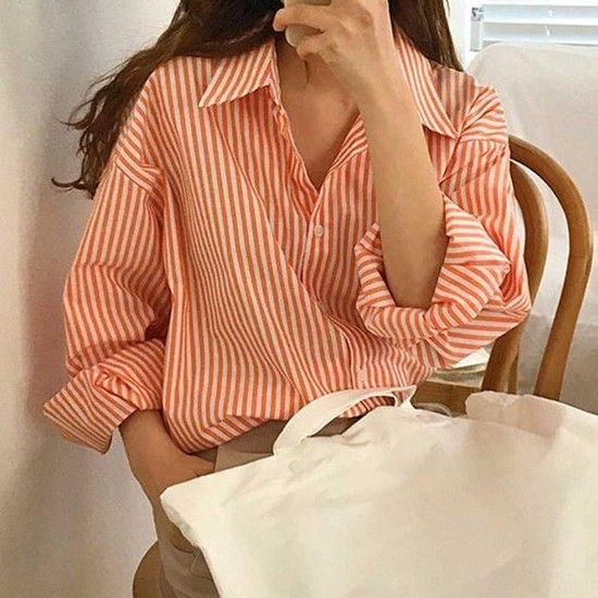 상세페이지 참조 [MEN60257_62_62]외출 나들이 룩 간절기 스트라이프 셔츠