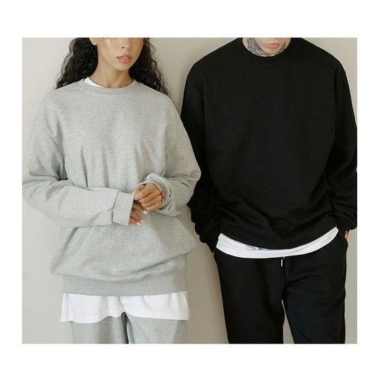 [MEJ70848_62_62]무지 맨투맨 티셔츠 남녀공용 빅사이즈