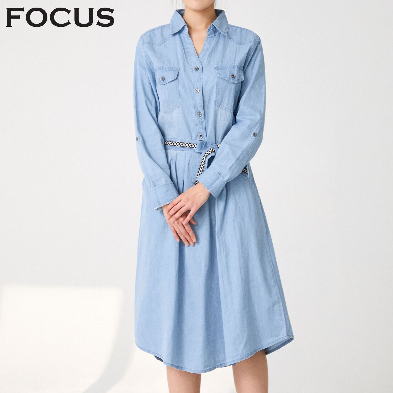 포커스 [모다아울렛][포커스]자수벨트데님원피스 / FS2A7OP0056_JK 전주김제점