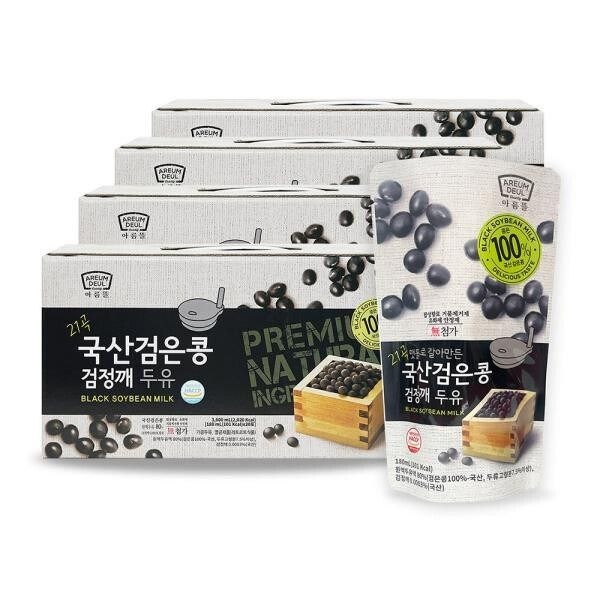 농업회사법인 논산딸기랜드(주) 아름뜰 맷돌로 갈아만든 국산 검은콩검정깨두유 180ml 80팩