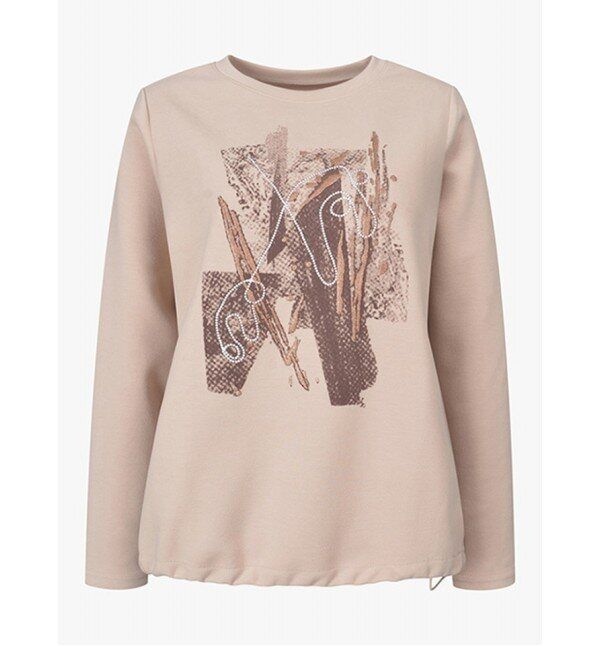 아날도바시니 [패션플러스][아날도바시니](아날도바시니) 아트웍 밑단 스트링 기모 티셔츠(AV12TS03M)