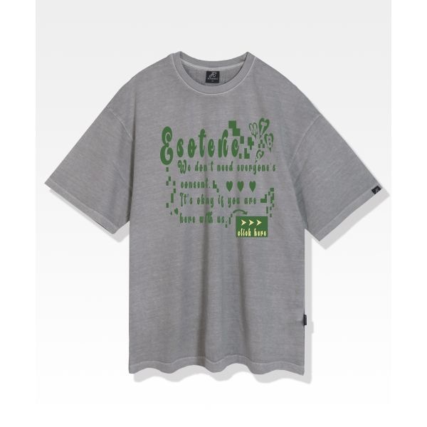 MTHEBAS 엠더바스 esoteric 오버핏 반팔 티셔츠 피그먼트 연그레이 1946418
