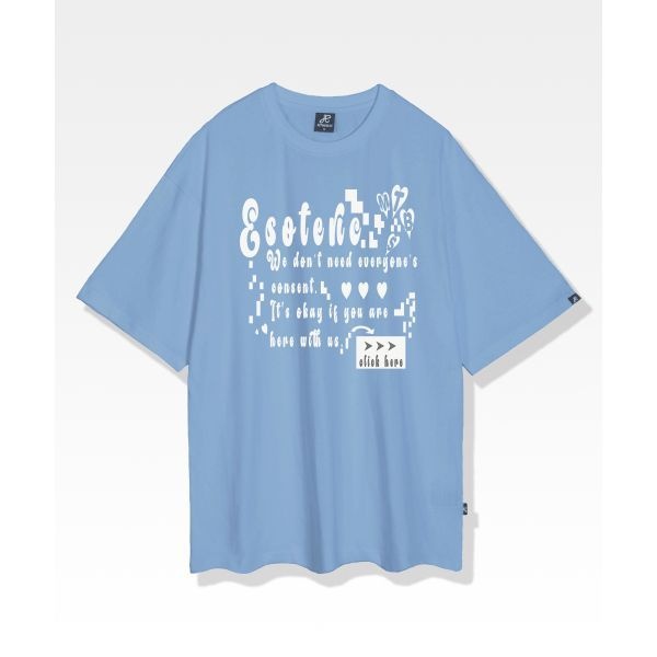 MTHEBAS 엠더바스 esoteric 오버핏 반팔 티셔츠 라이트블루 1946511