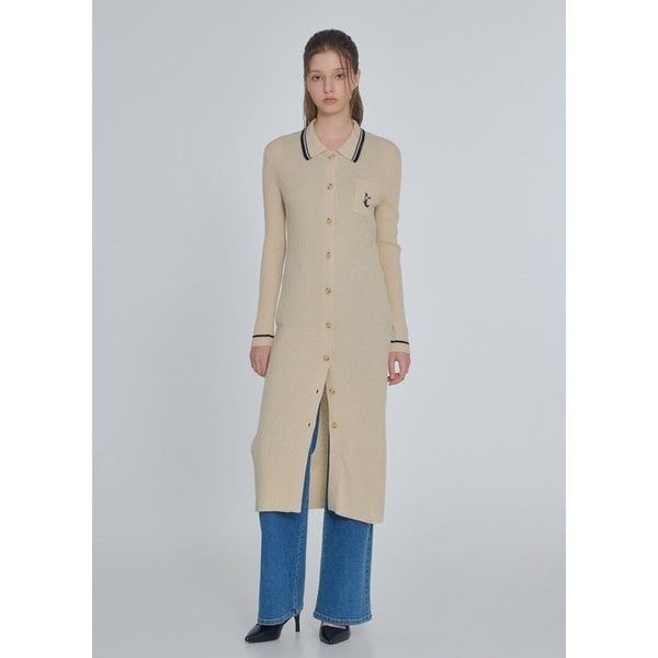 <매장정품> it MICHAA 잇미샤 컬러라인 리브드 슬림 롱 니트 가디건 (ITP9KCD720) 1060390