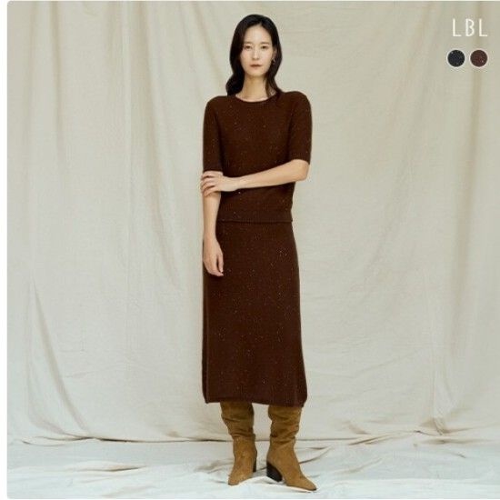 LBL 캐시미어 시퀸 블렌드 니트 스커트 822598