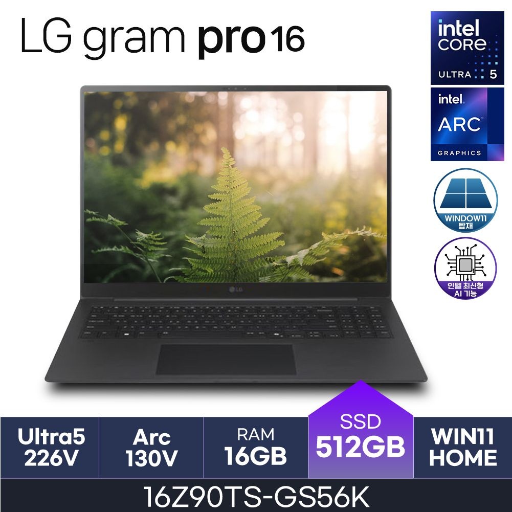 LG전자 LG 그램 프로16 16Z90TS-GS56K 울트라5 W11Home ( 16GB / N 512GB ) HMC