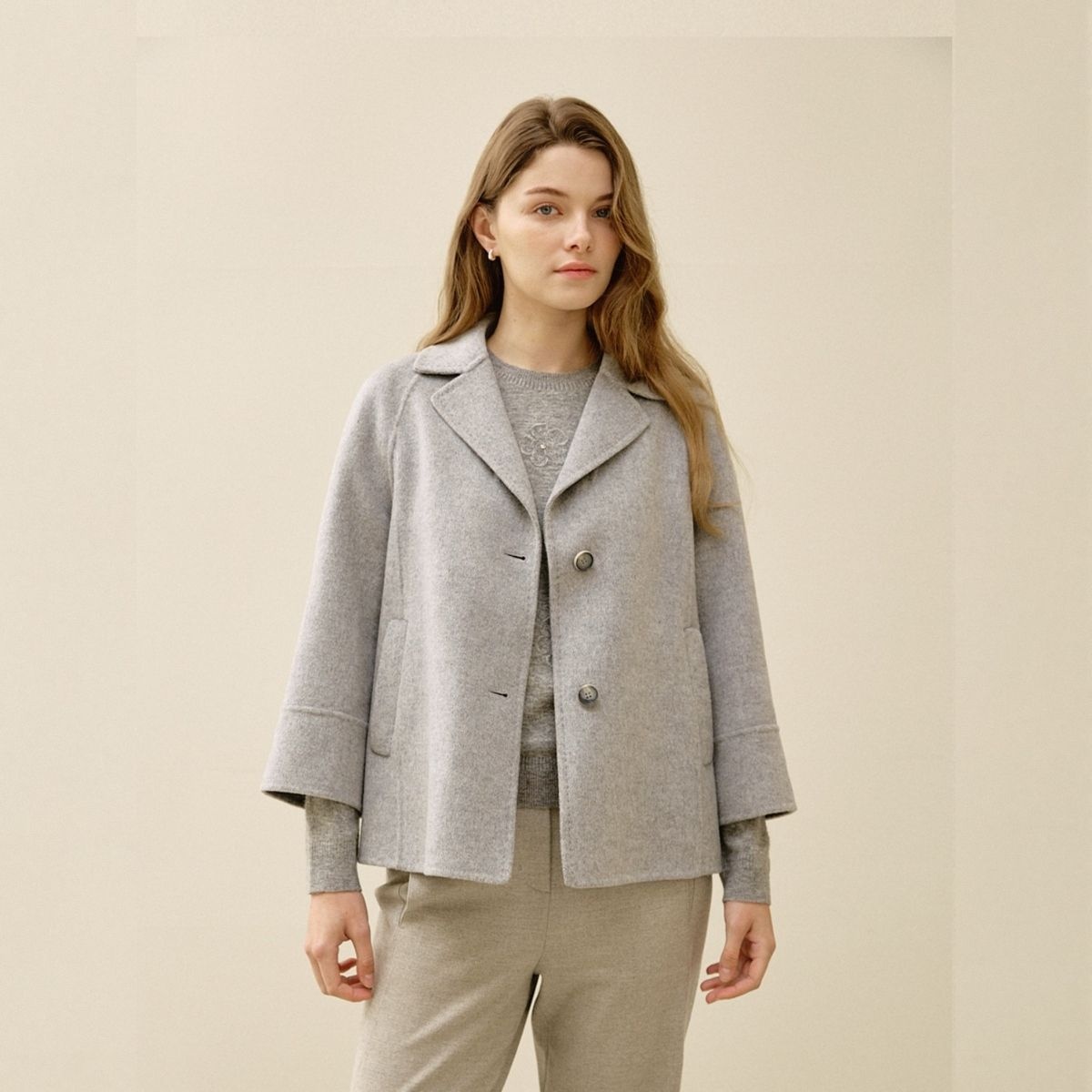 [롯데백화점] 요하넥스 캐시블렌드 라글란 핸드메이드 자켓 Z5D1J103 LE1221007090