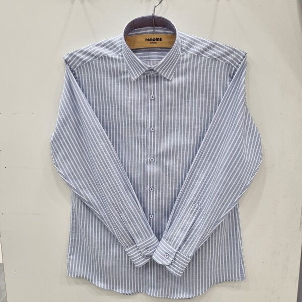 (주)지엠아이 [모다아울렛][레노마셔츠]슬럽 스트라이프 일반핏 긴소매RNSSGP037BU_GN 구리남양주점