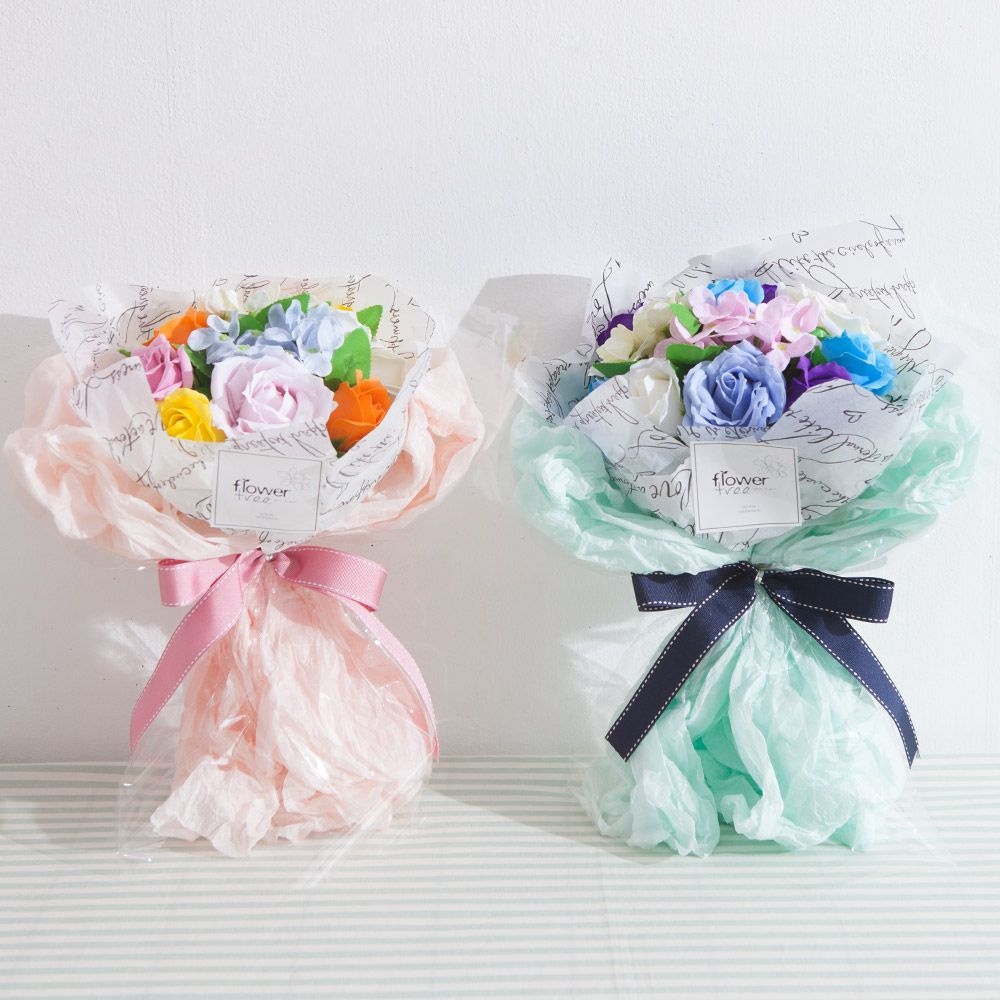 [오늘출발] 플라워트리 비누 장미 조화 꽃다발 코튼 44cm 2컬러 인테리어 꽃 선물 장식 기념일 졸업식 발표회 학예회