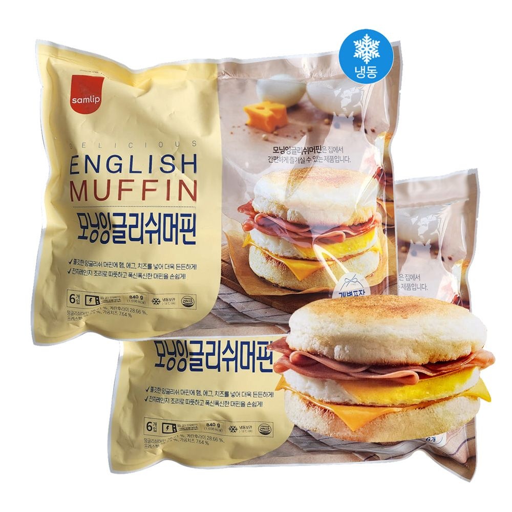 삼립 모닝 잉글리시 머핀 번들 840g (140g 6입) 2개입 냉동 맥모닝 편의점 매점빵