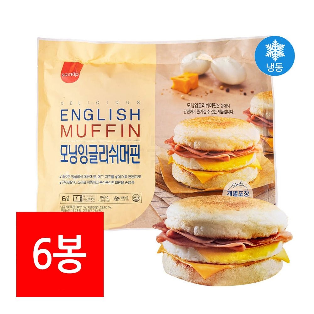 냉동 모닝잉글리쉬 맥머핀 840g X 6봉 삼립 편의점 매점빵 번들 카페메뉴 브런치