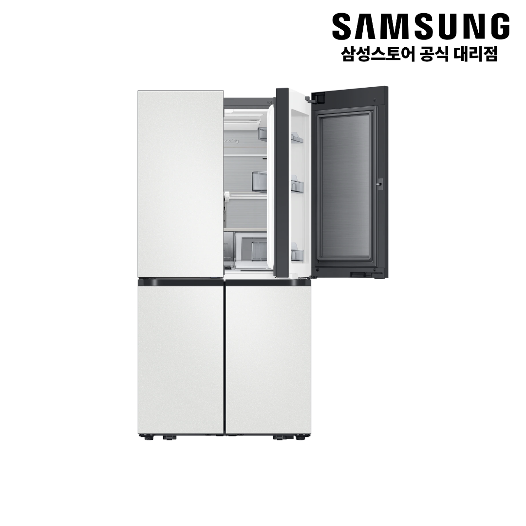 [온누리상품] 삼성전자 Bespoke AI 하이브리드 4도어 875L (오토오픈도어) 코타 화이트 RM80F91L1A