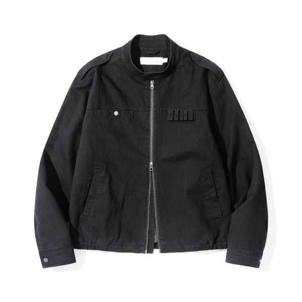 세컨모놀로그 SECONDMONO 빈티지 워싱 코튼 불렛루프 밀리터리 퀼팅 자켓 BLACK_SEJK028BLACK SEJK028BLACK..