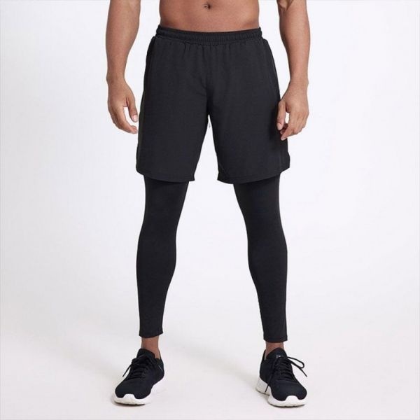 UnKnown 러닝 트레이닝 9부 일체형 반바지 레깅스 투 인원 레깅스투 운동복 팬츠 헬스 피트 니스