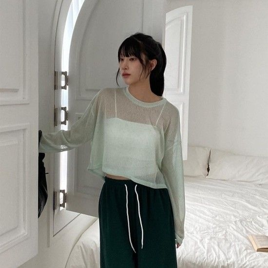 [VY] 여자 여름 데일리 쿨 크롭 니트_WT31085_17856534_588847
