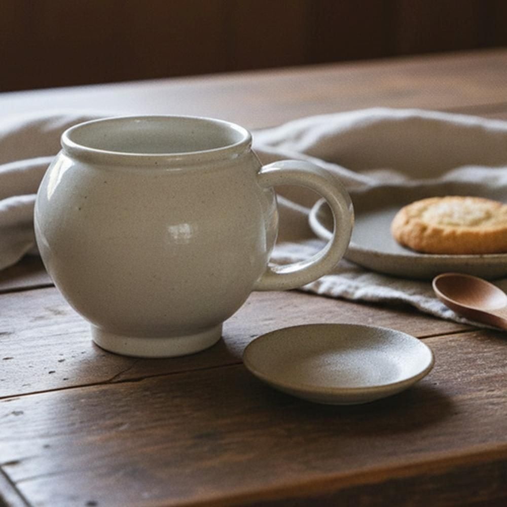 RP_01 이천도자기 달백자 머그컵 450ml 잔 선물용 음료수 커피 홈카페